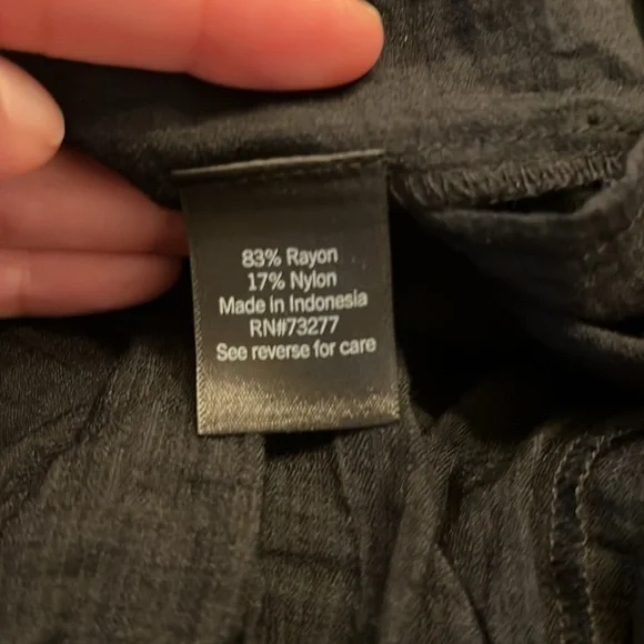 Simply Vera Vera Wang Black Short-Sleeve Maxi Dress, Size L - Picture 9 of 10